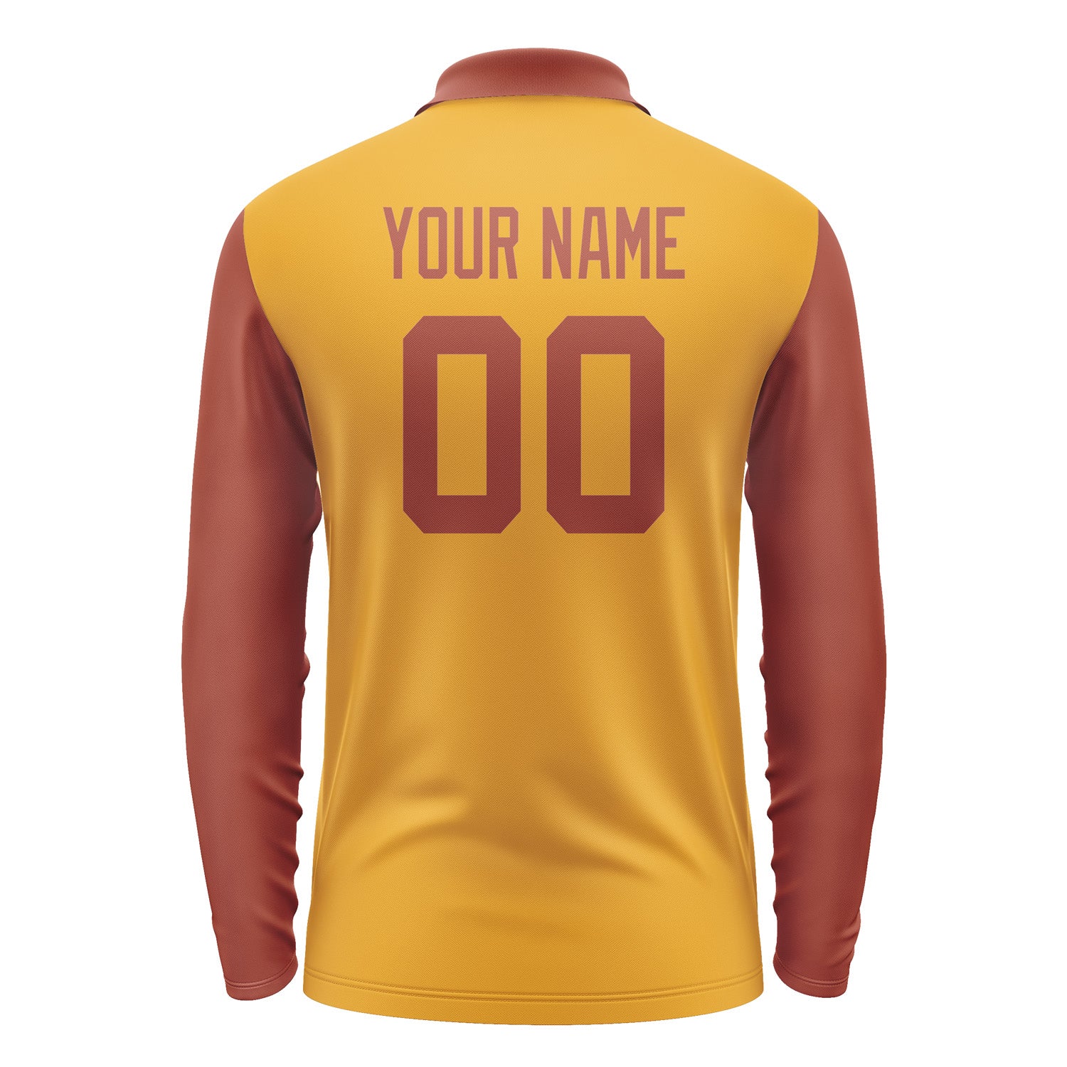Custom Yellow Coral Red Long Sleeve Polo Shirt Pl191616B116