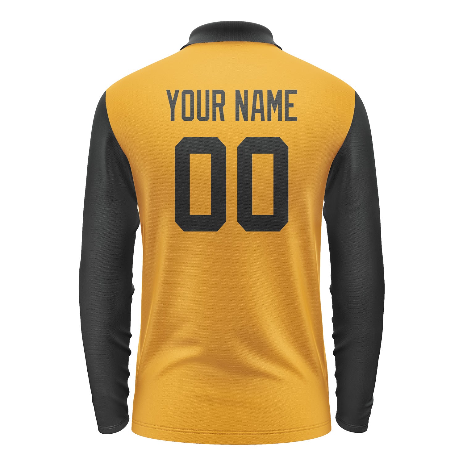 Custom Yellow Black Long Sleeve Polo Shirt Pl191717B117