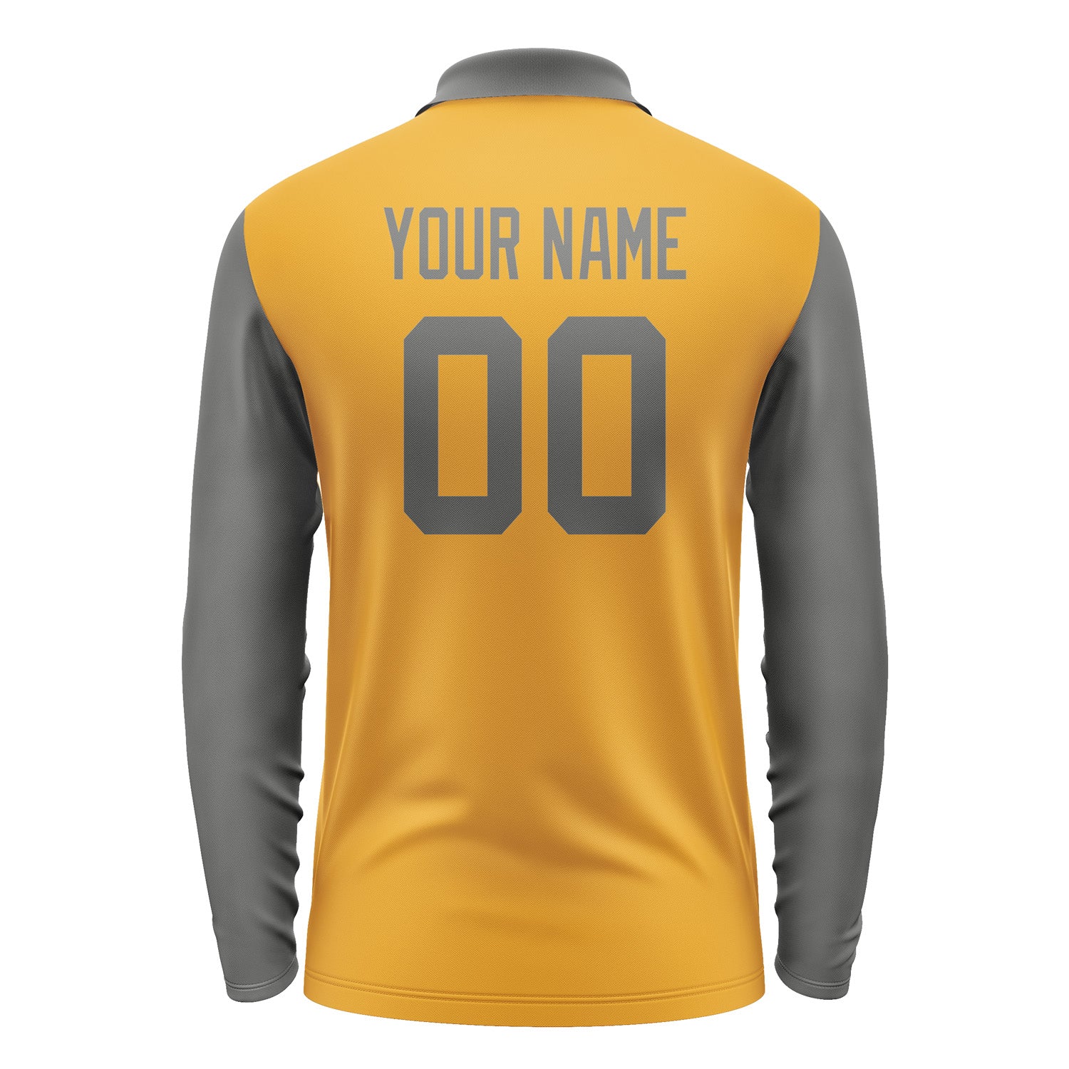 Custom Yellow Dark Grey Long Sleeve Polo Shirt Pl192020B120