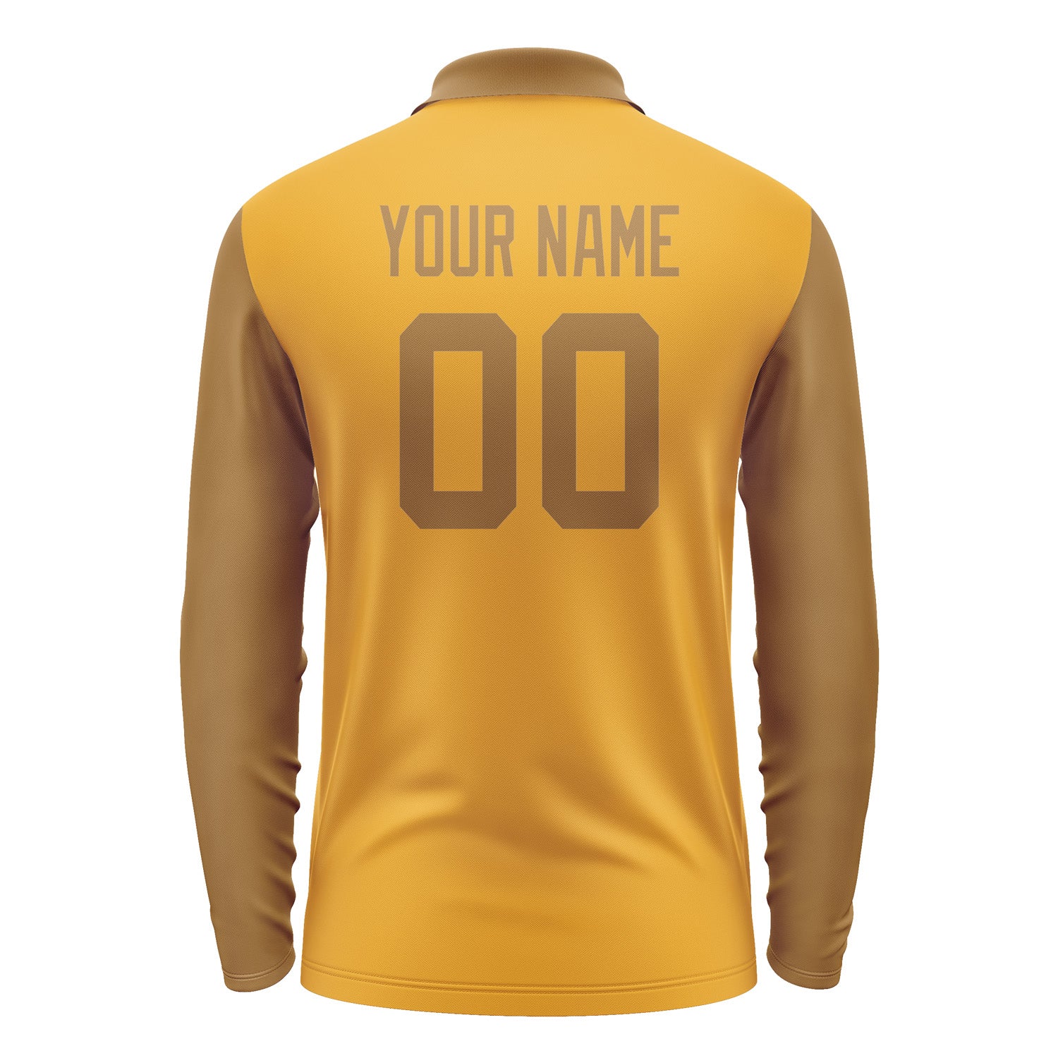 Custom Yellow Khaki Long Sleeve Polo Shirt Pl192222B122