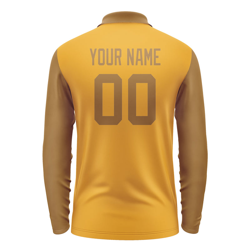 Custom Yellow Khaki Long Sleeve Polo Shirt Pl192222B122