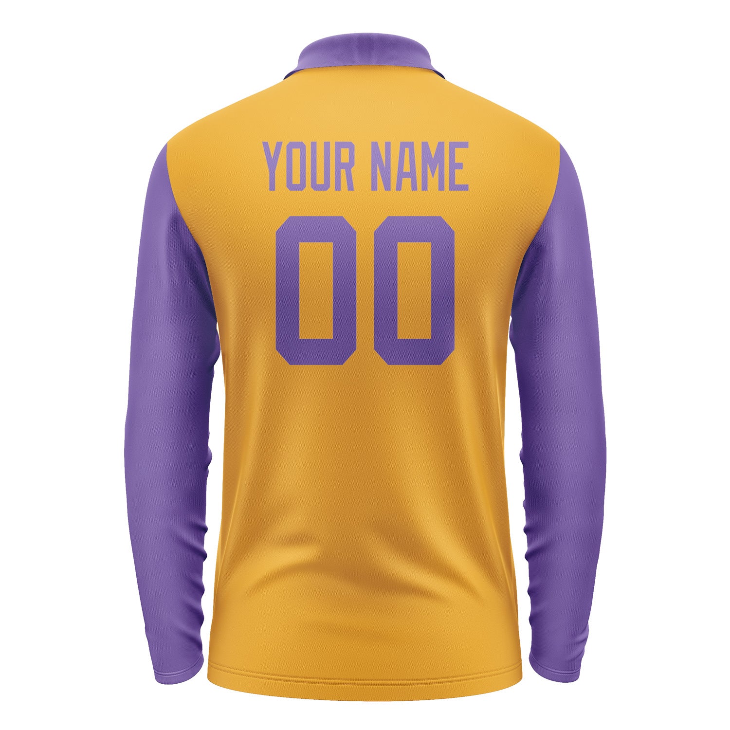 Custom Yellow Light Purple Long Sleeve Polo Shirt Pl192323B123