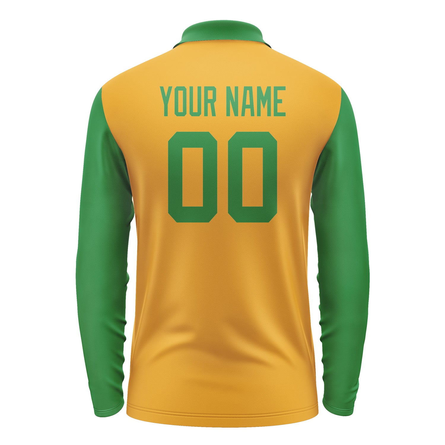 Custom Yellow Emerald Green Long Sleeve Polo Shirt Pl192424B124