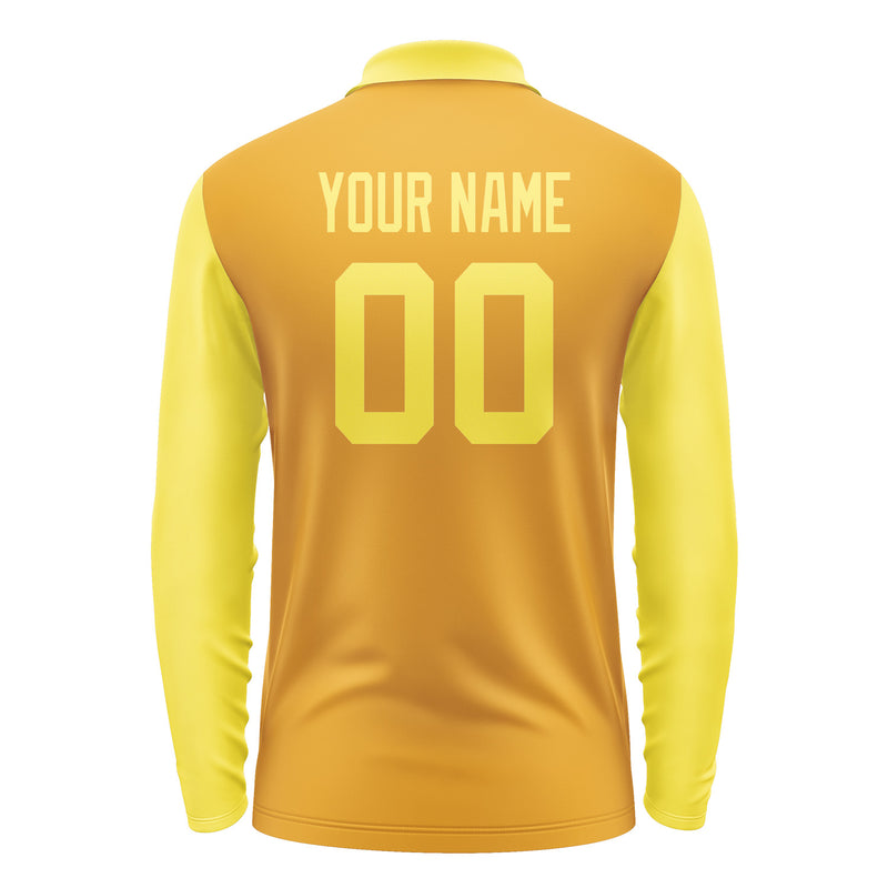 Custom Yellow Light Yellow Long Sleeve Polo Shirt Pl192626B126