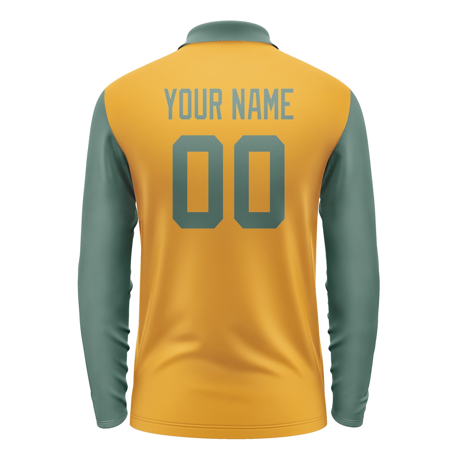 Custom Yellow Blue Green Long Sleeve Polo Shirt Pl192727B127