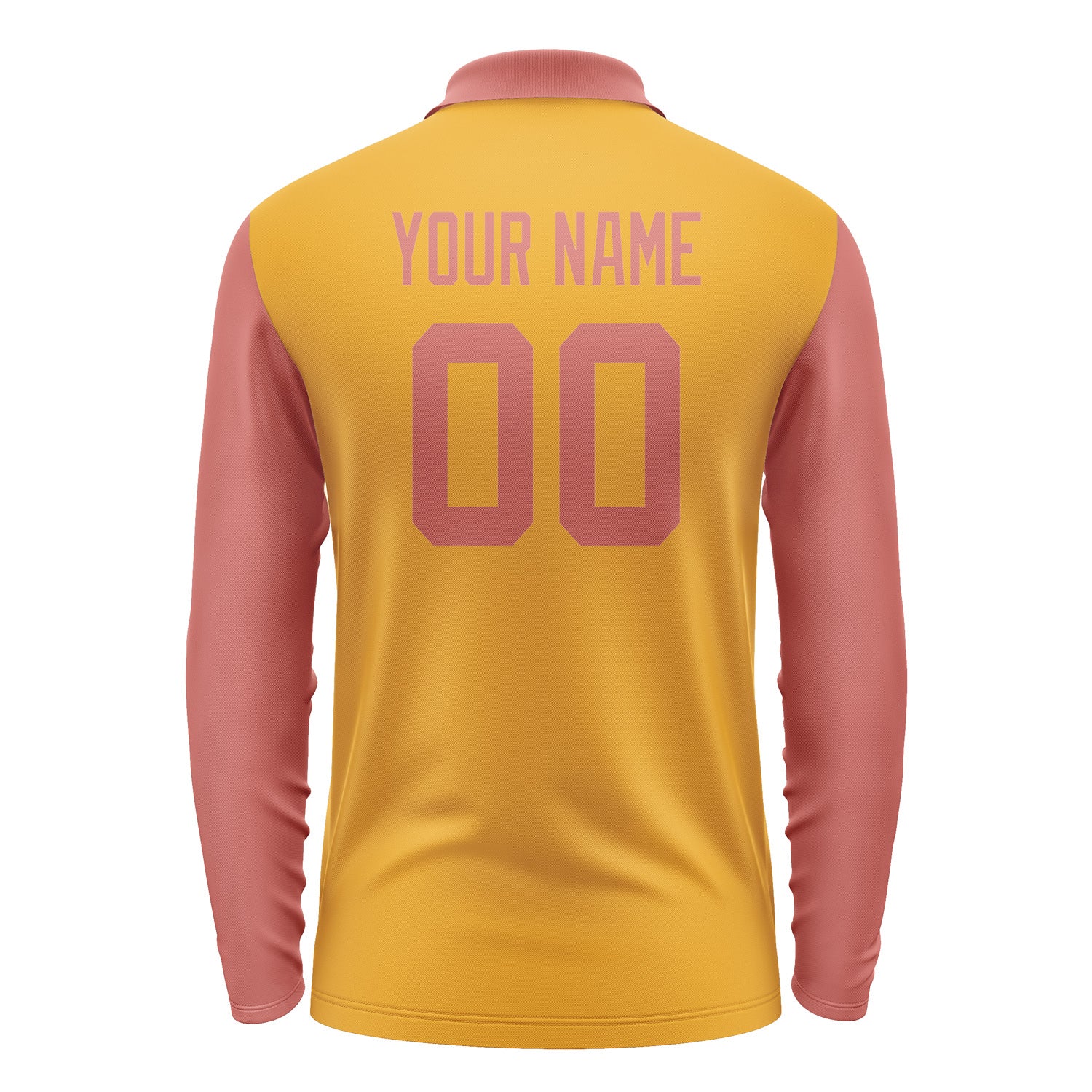 Custom Yellow Copper Rose Long Sleeve Polo Shirt Pl192929B129