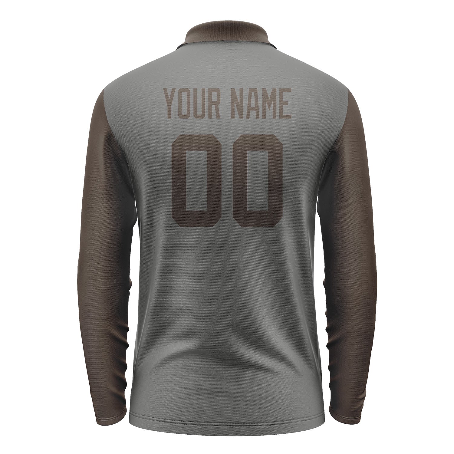 Custom Dark Grey Brown Long Sleeve Polo Shirt Pl200101B101