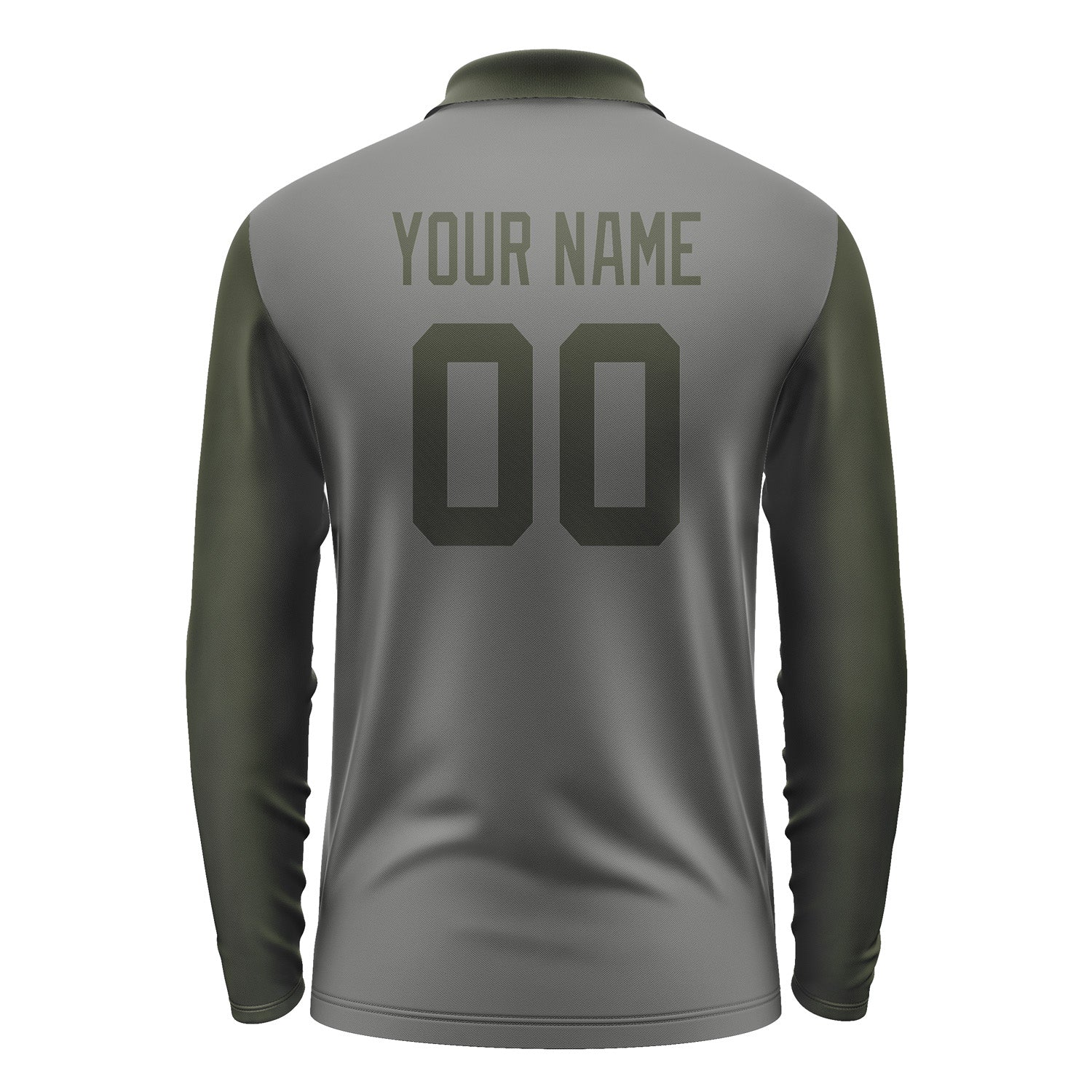 Custom Dark Grey Olive Long Sleeve Polo Shirt Pl200202B102