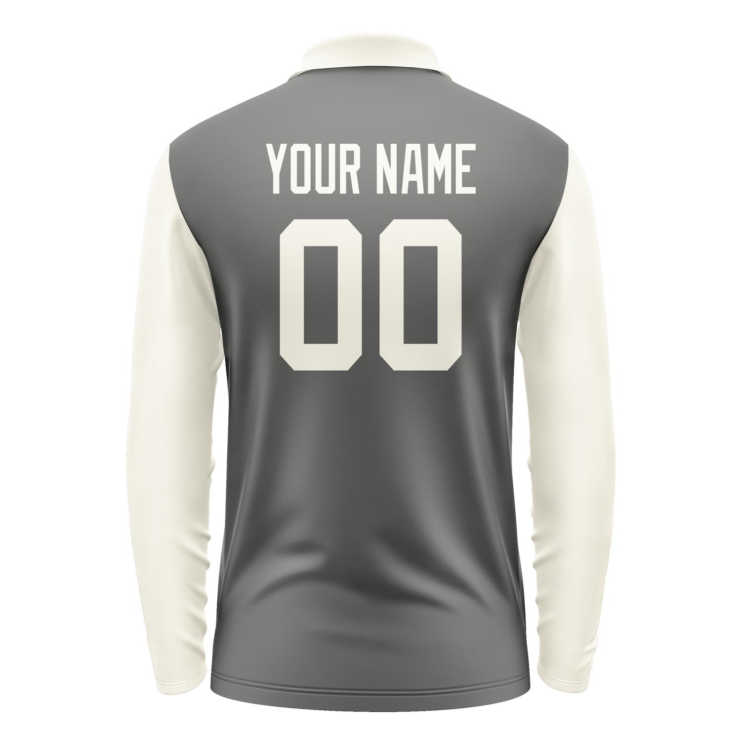 Custom Dark Grey Cream Long Sleeve Polo Shirt Pl200303B103