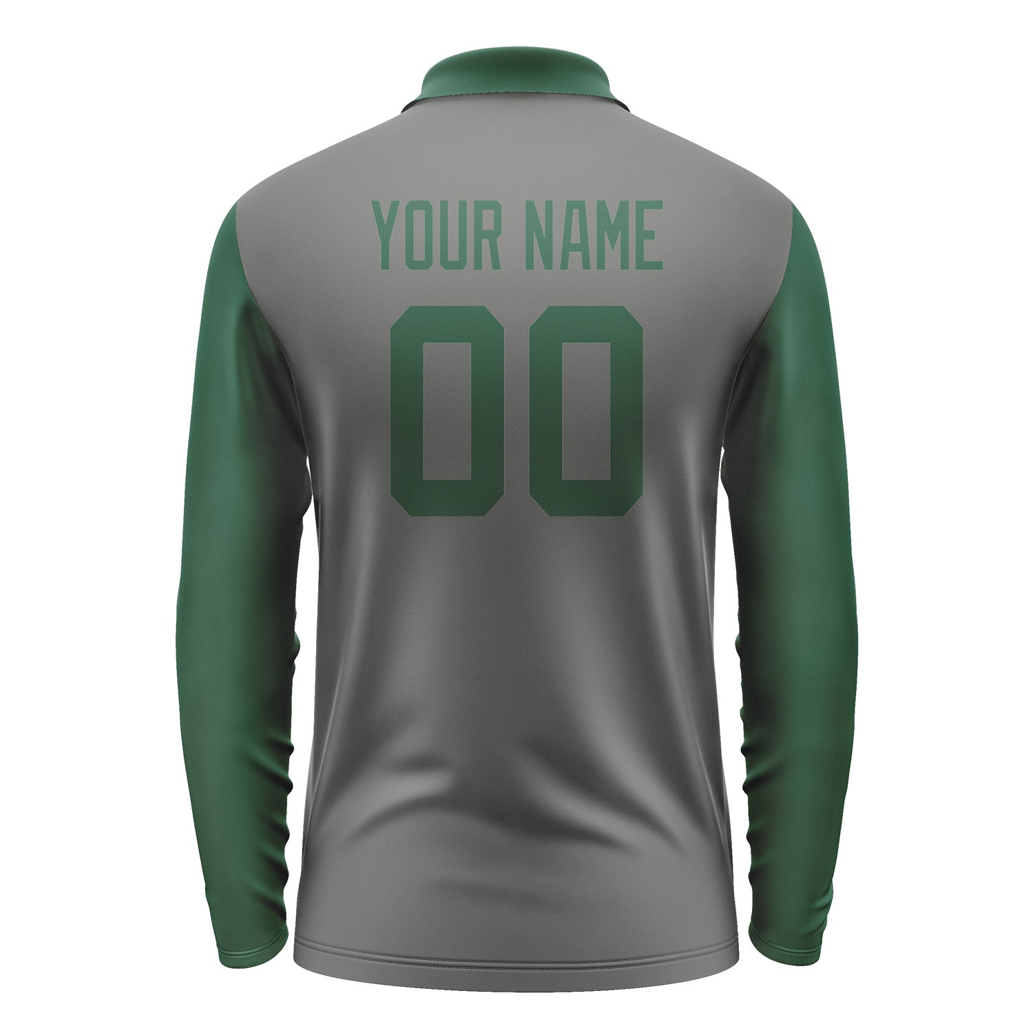 Custom Dark Grey Green Long Sleeve Polo Shirt Pl200505B105