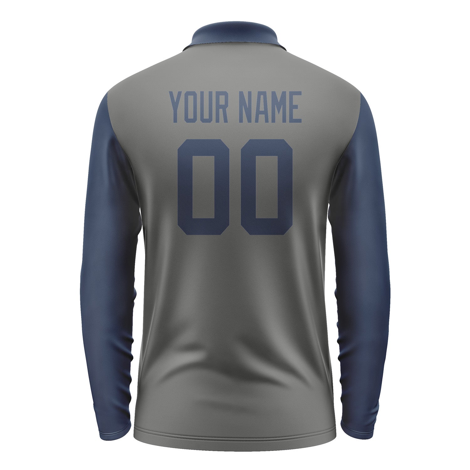 Custom Dark Grey Blue Long Sleeve Polo Shirt Pl201010B110