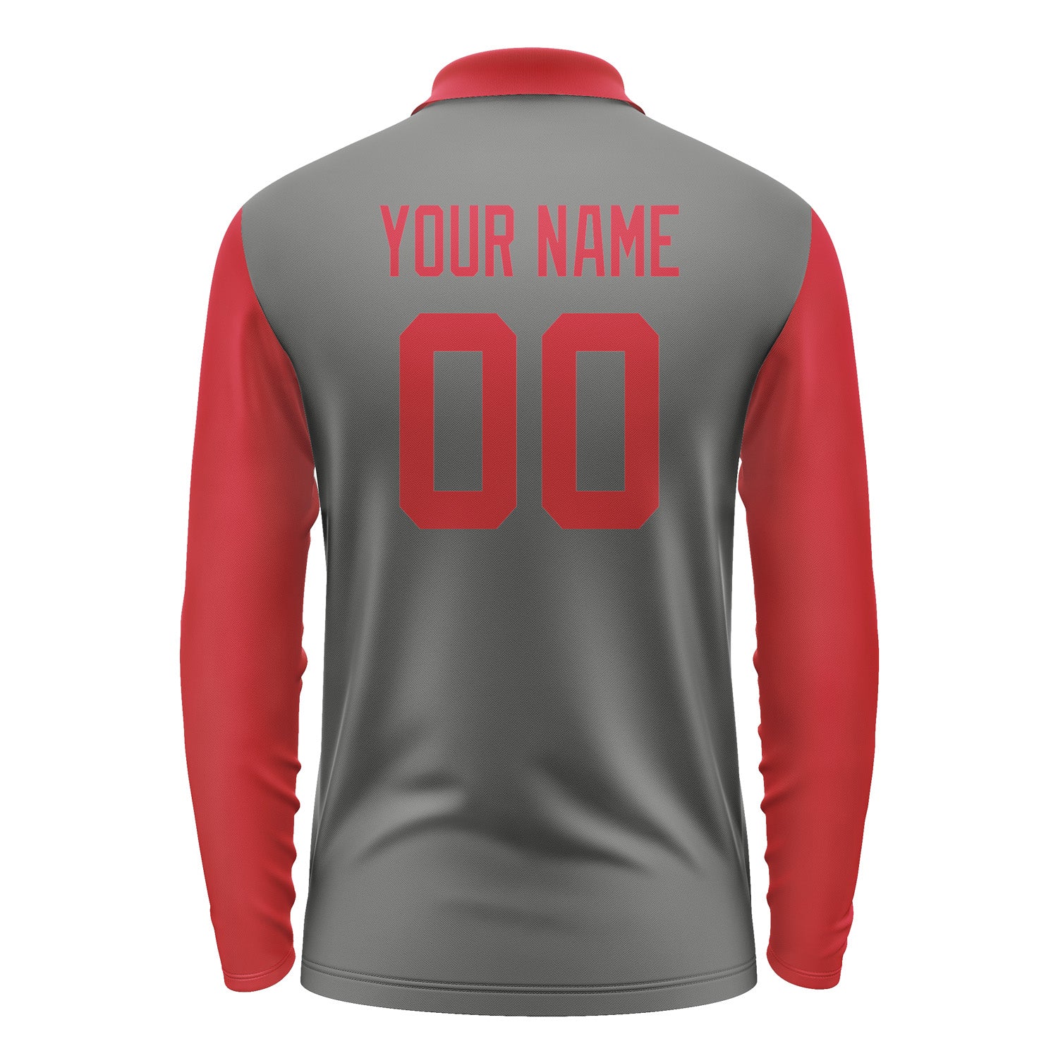 Custom Dark Grey Red Long Sleeve Polo Shirt Pl201414B114