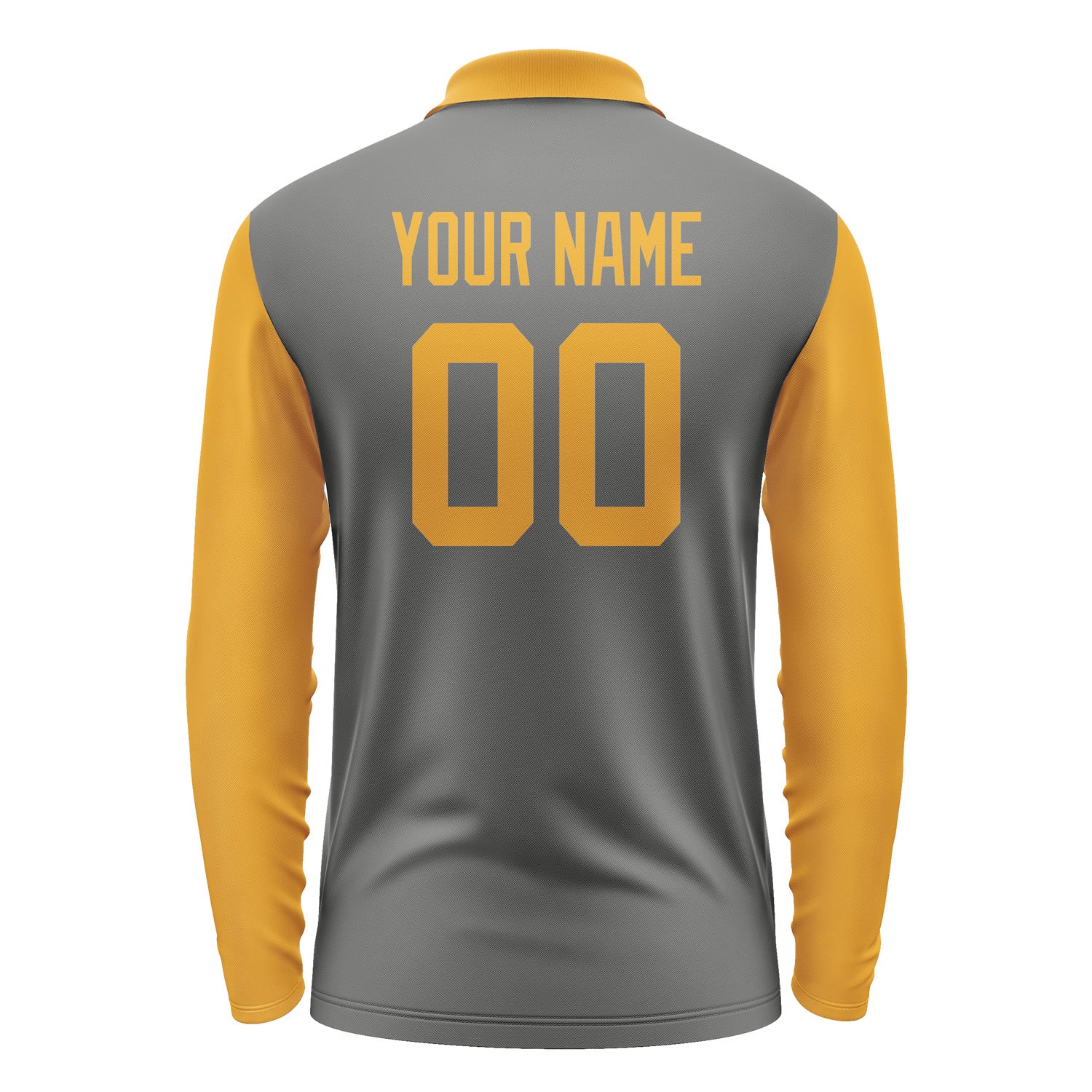 Custom Dark Grey Yellow Long Sleeve Polo Shirt Pl201919B119