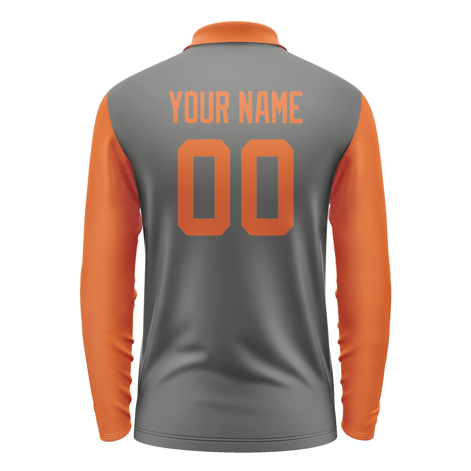 Custom Dark Grey Orange Long Sleeve Polo Shirt Pl202828B128