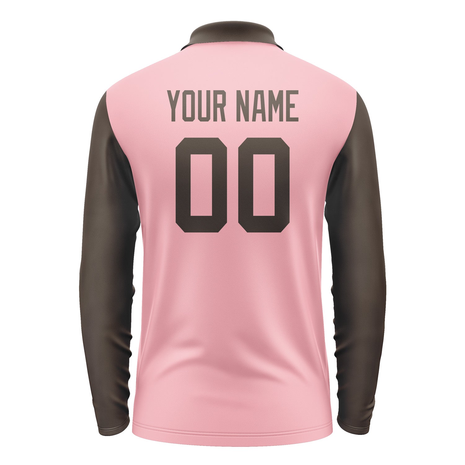 Custom Light Pink Brown Long Sleeve Polo Shirt Pl210101B101