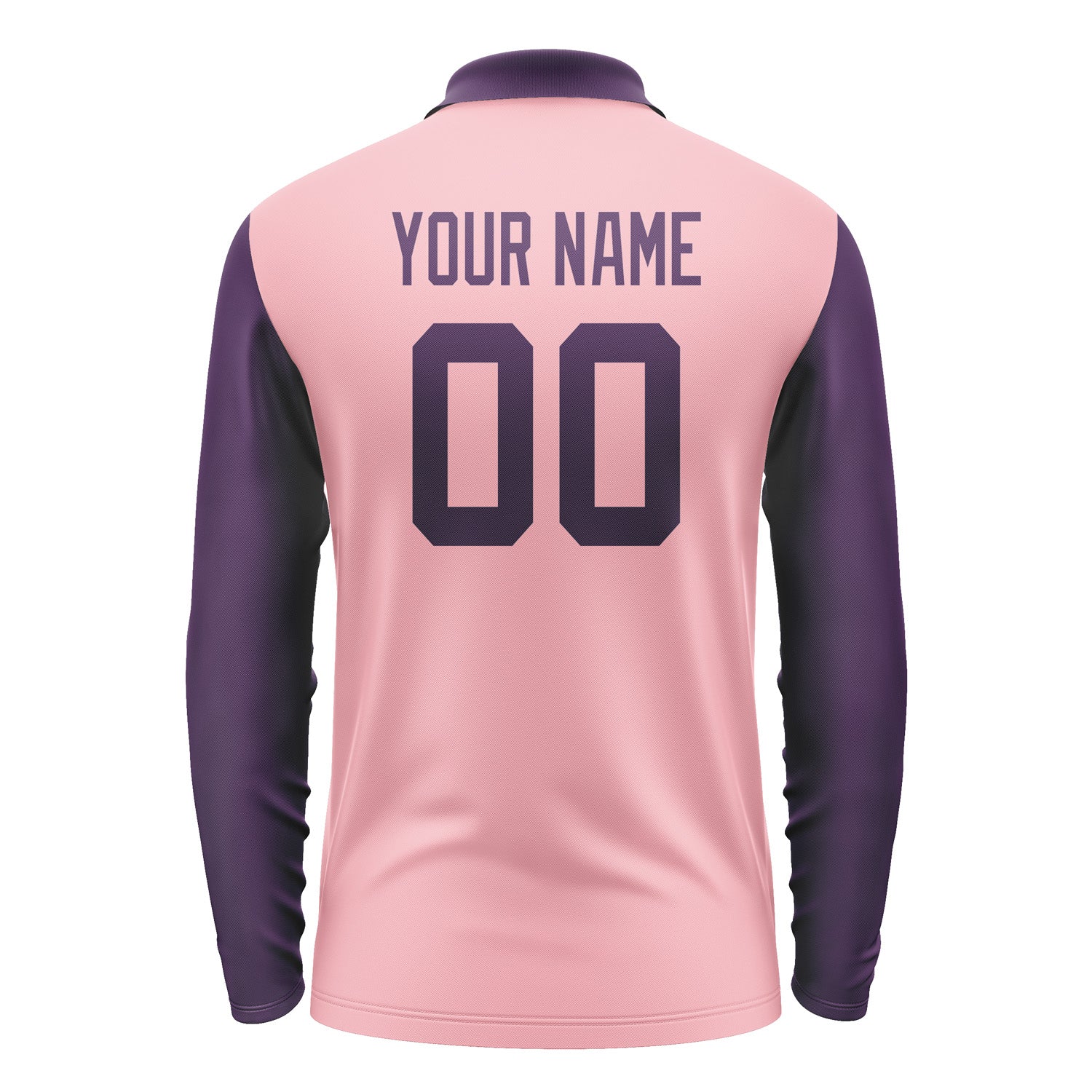 Custom Light Pink Purple Long Sleeve Polo Shirt Pl210707B107