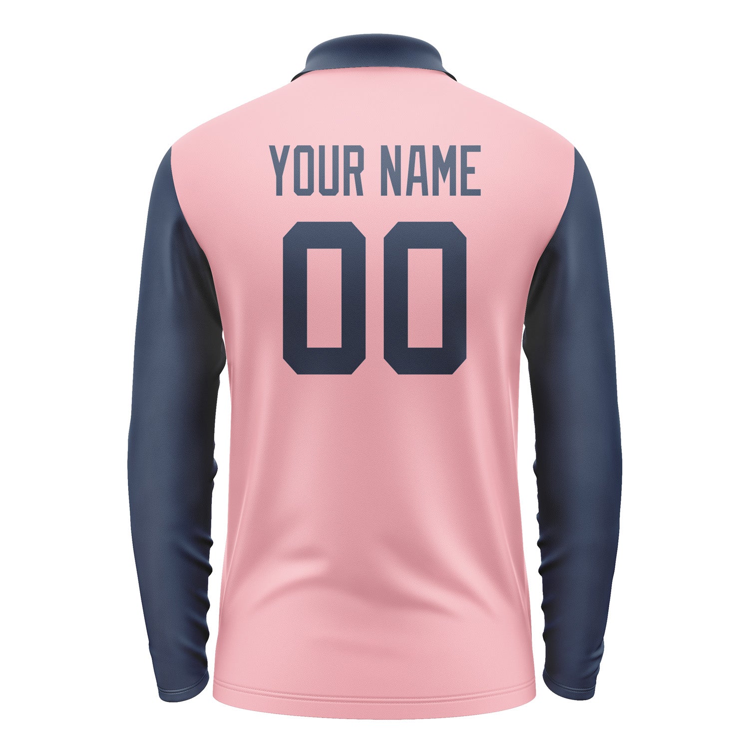 Custom Light Pink Blue Long Sleeve Polo Shirt Pl211010B110