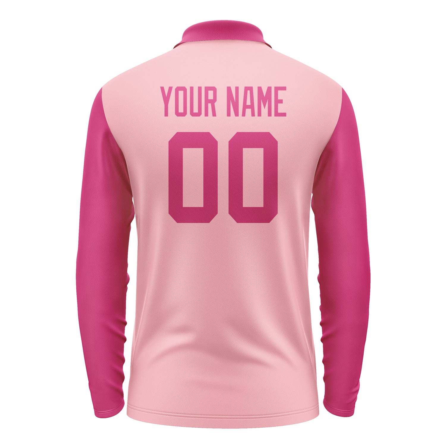 Custom Light Pink Pink Long Sleeve Polo Shirt Pl211313B113