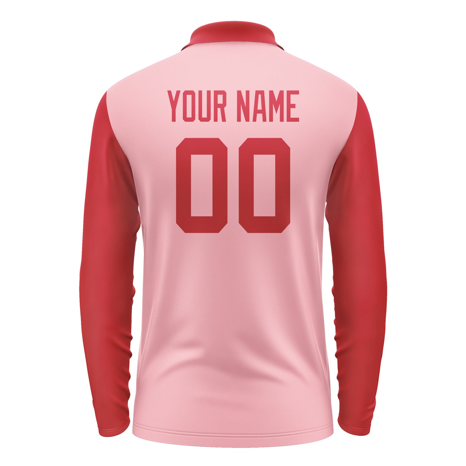 Custom Light Pink Red Long Sleeve Polo Shirt Pl211414B114