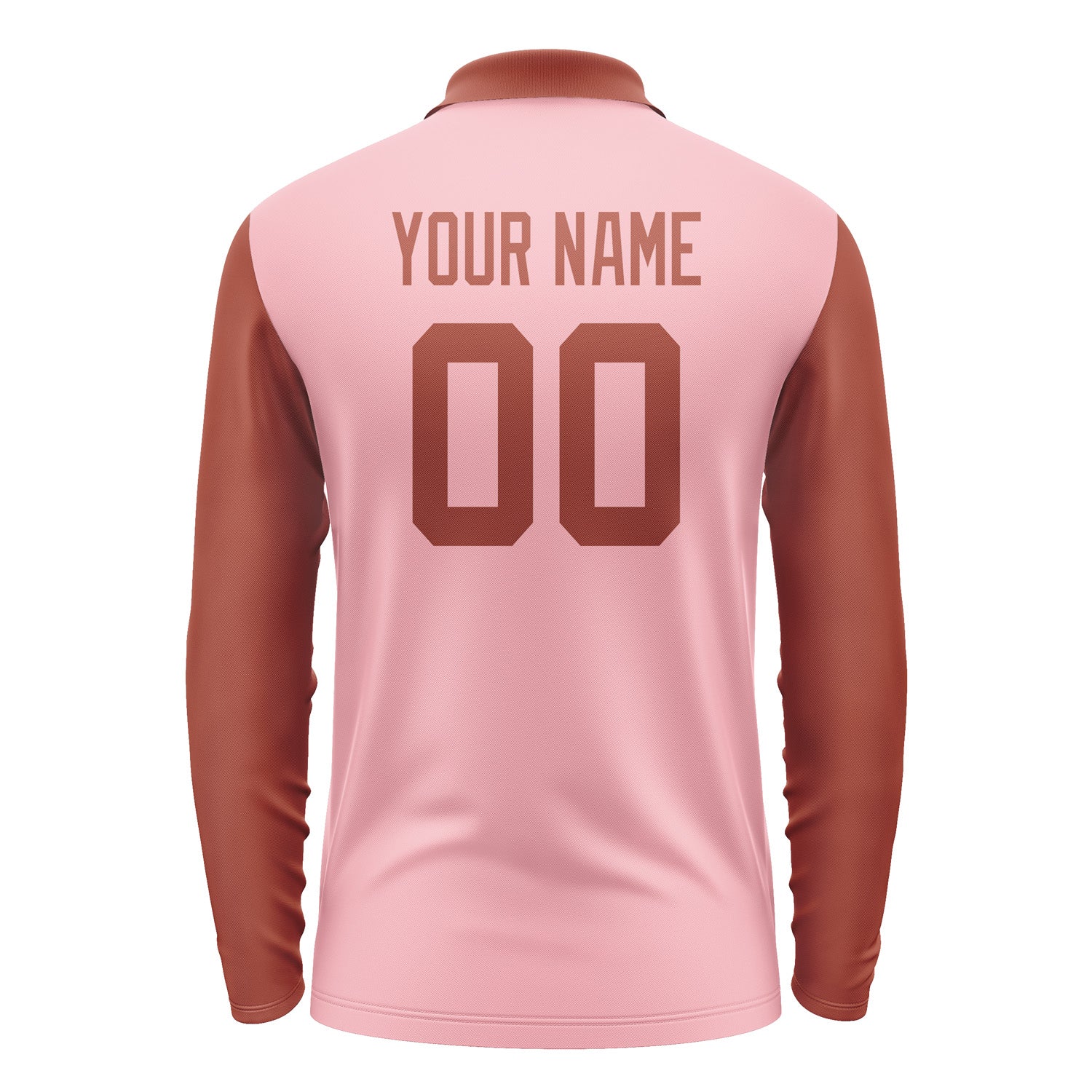 Custom Light Pink Coral Red Long Sleeve Polo Shirt Pl211616B116