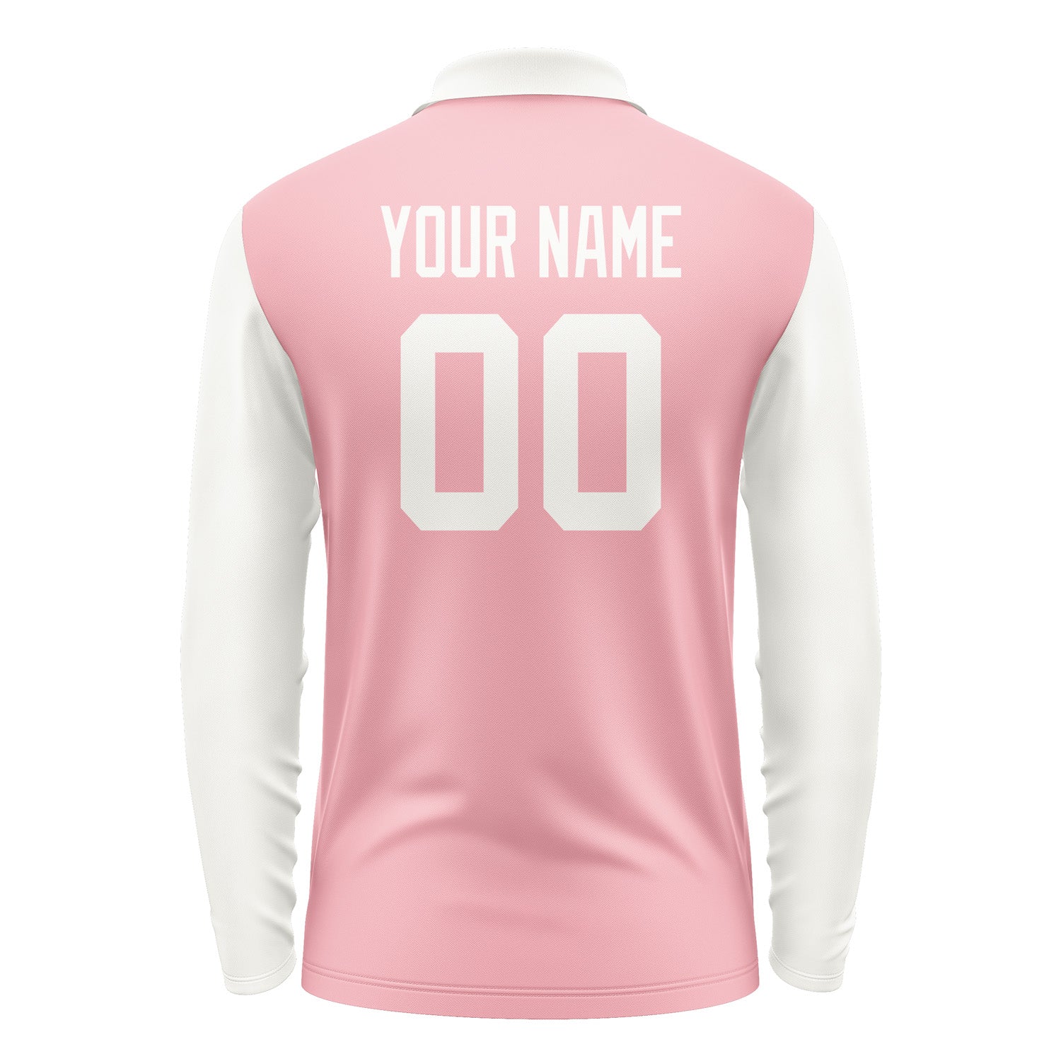 Custom Light Pink White Long Sleeve Polo Shirt Pl211818B118