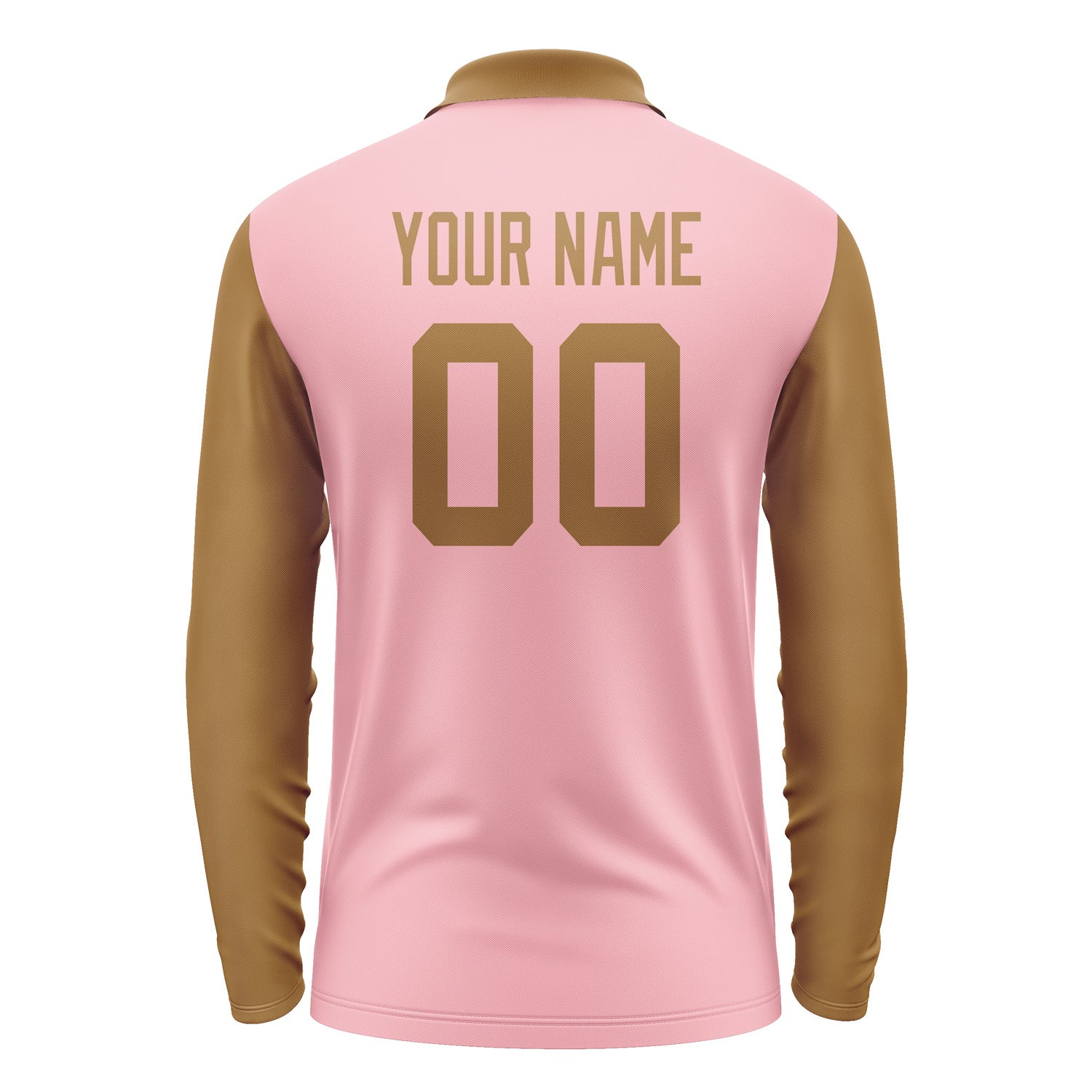 Custom Light Pink Khaki Long Sleeve Polo Shirt Pl212222B122