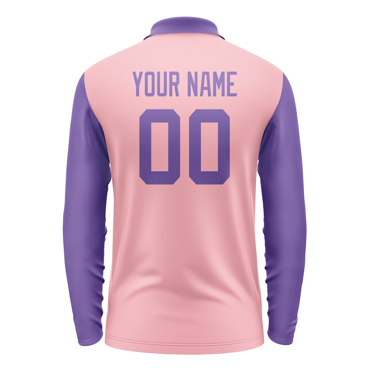 Custom Light Pink Light Purple Long Sleeve Polo Shirt Pl212323B123