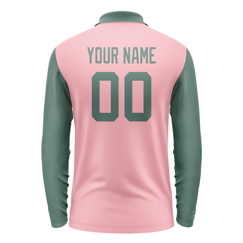 Custom Light Pink Blue Green Long Sleeve Polo Shirt Pl212727B127