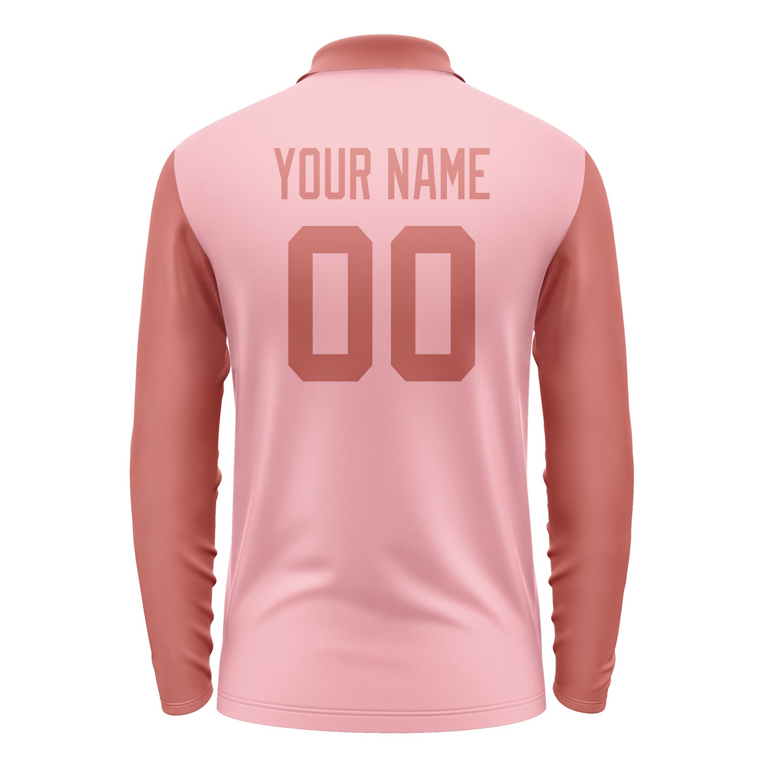 Custom Light Pink Copper Rose Long Sleeve Polo Shirt Pl212929B129