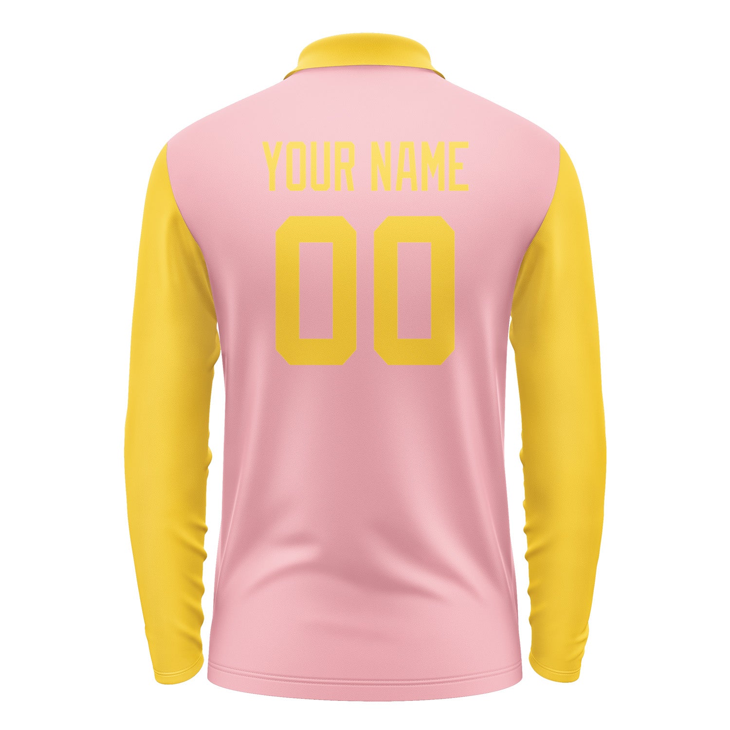 Custom Light Pink Gold Long Sleeve Polo Shirt Pl213030B130