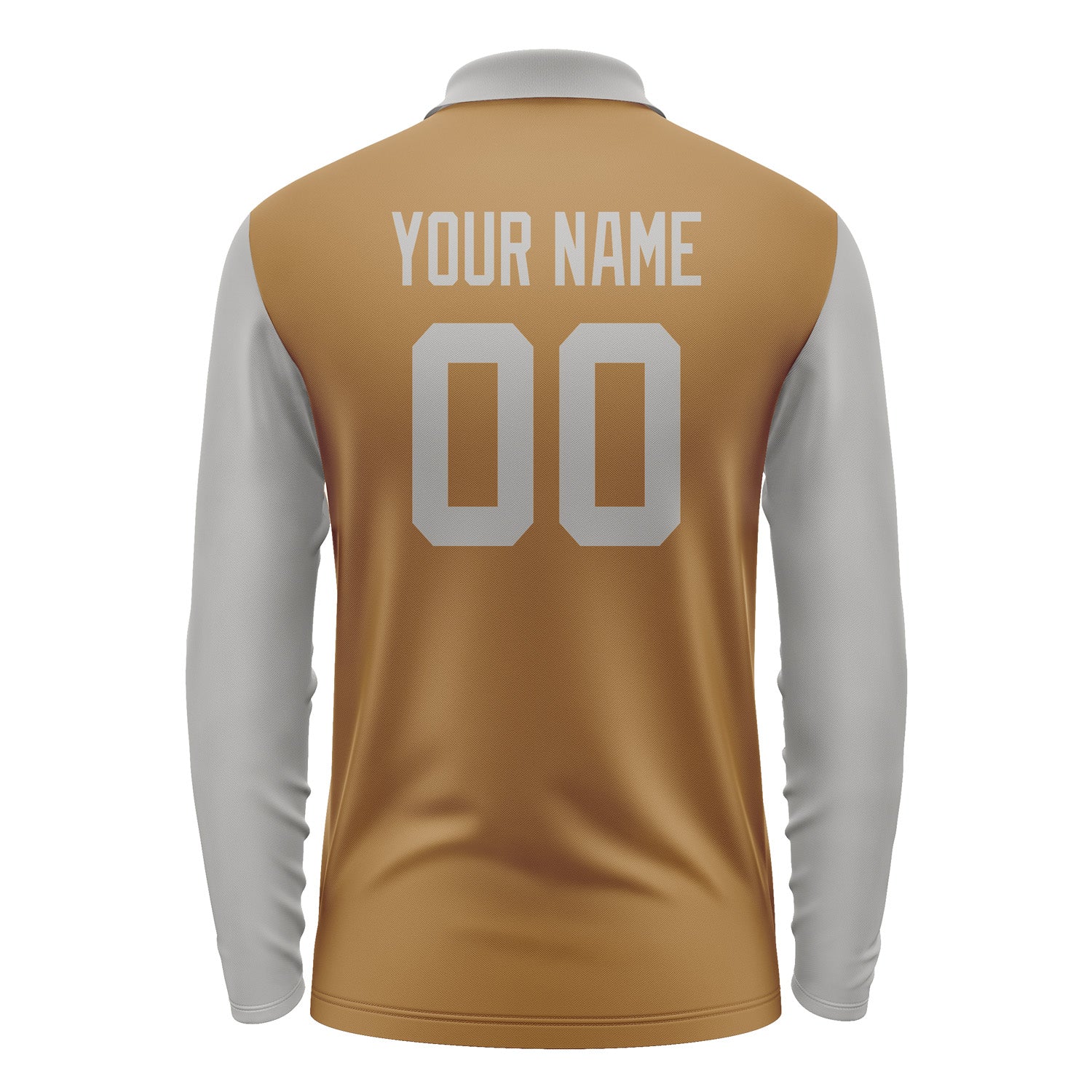 Custom Khaki Gray Long Sleeve Polo Shirt Pl220404B104