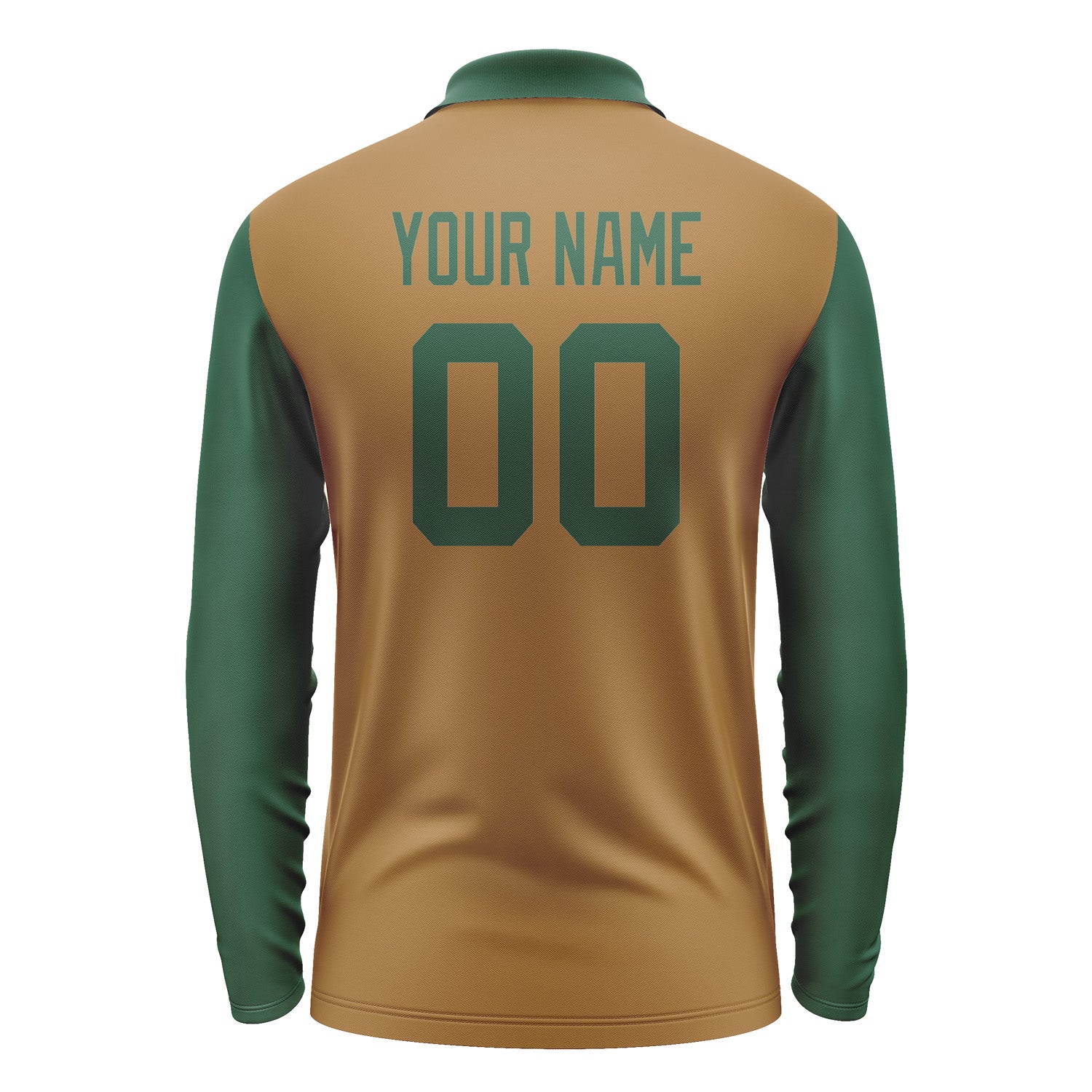 Custom Khaki Green Long Sleeve Polo Shirt Pl220505B105