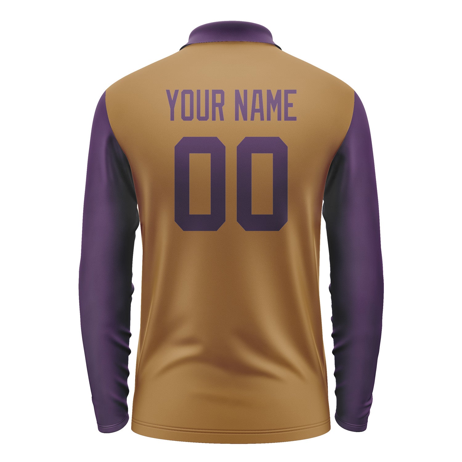 Custom Khaki Purple Long Sleeve Polo Shirt Pl220707B107