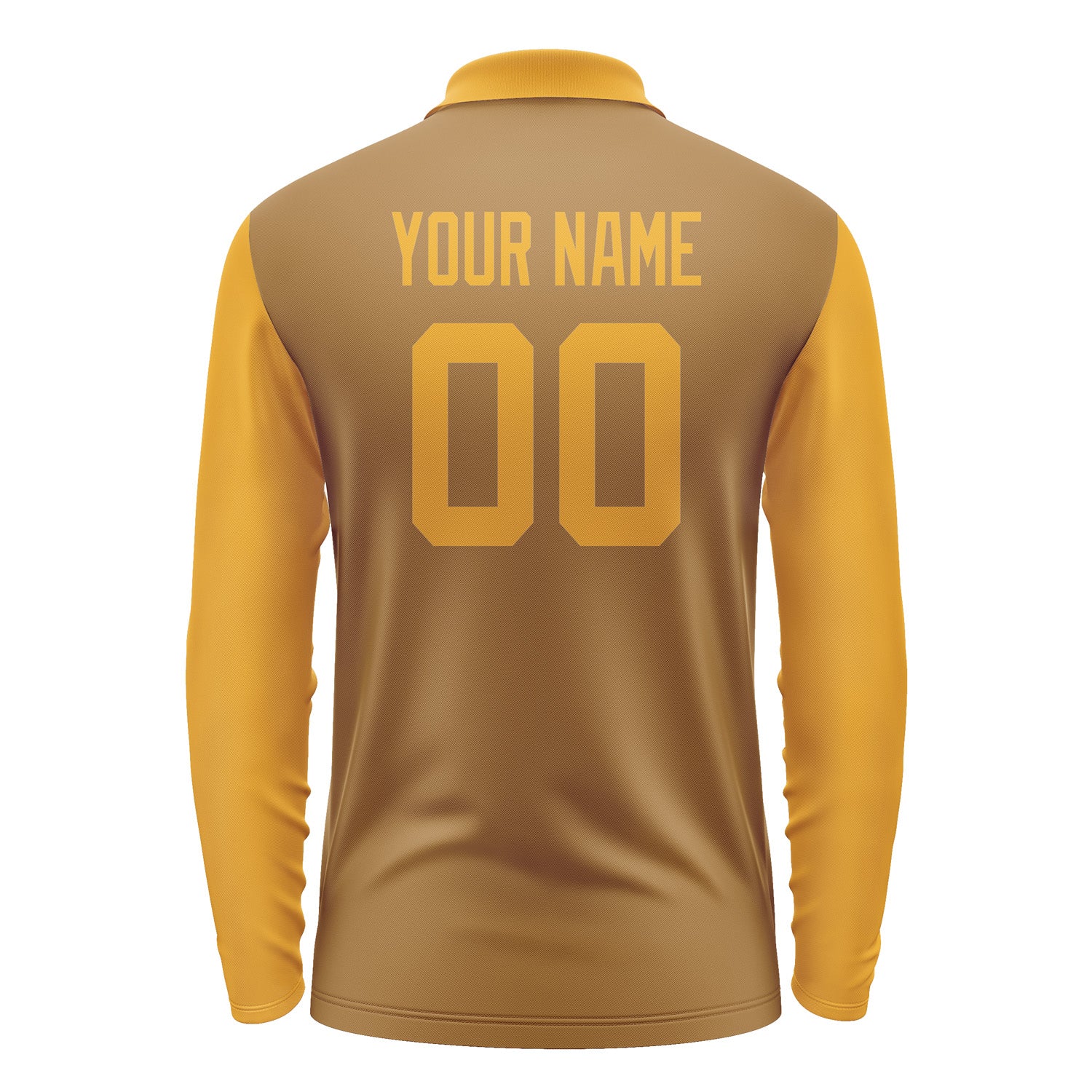 Custom Khaki Yellow Long Sleeve Polo Shirt Pl221919B119