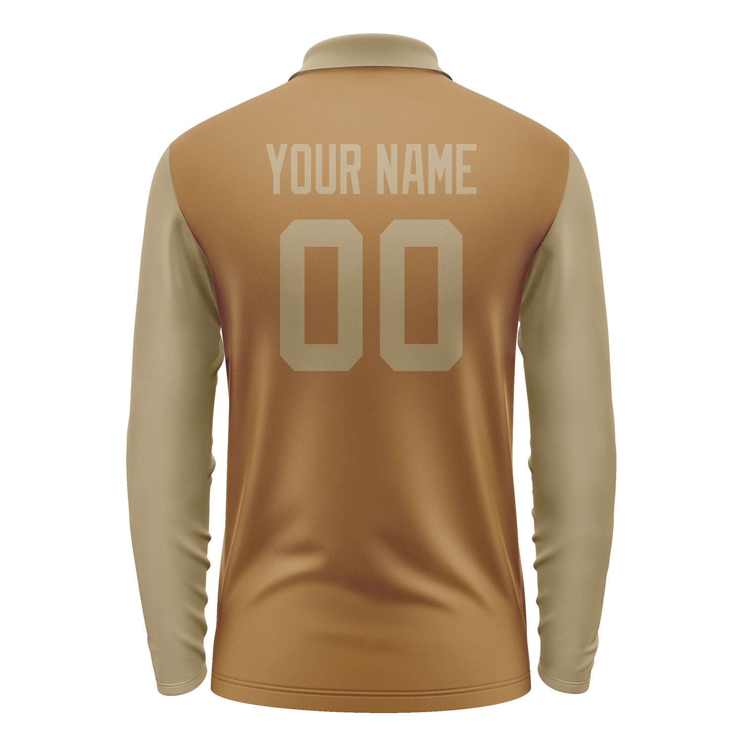 Custom Khaki Light Khaki Long Sleeve Polo Shirt Pl222525B125