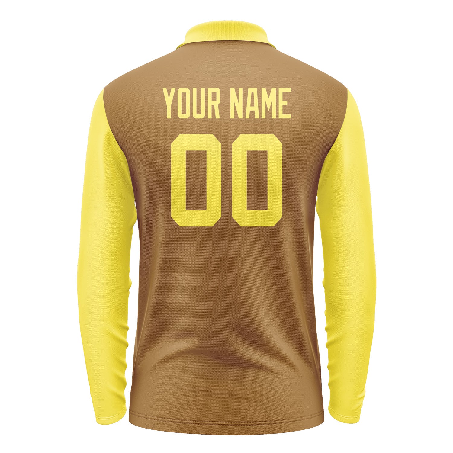 Custom Khaki Light Yellow Long Sleeve Polo Shirt Pl222626B126
