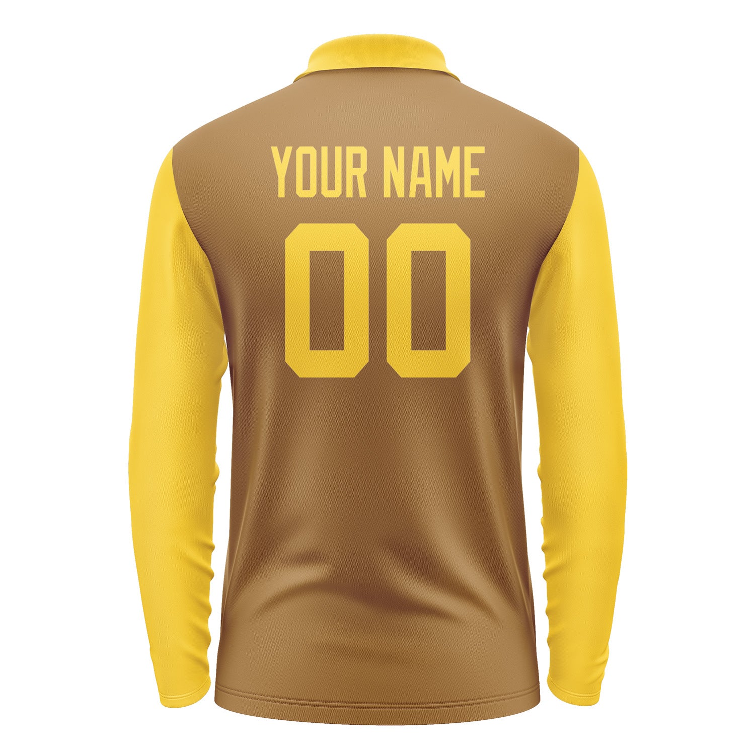 Custom Khaki Gold Long Sleeve Polo Shirt Pl223030B130