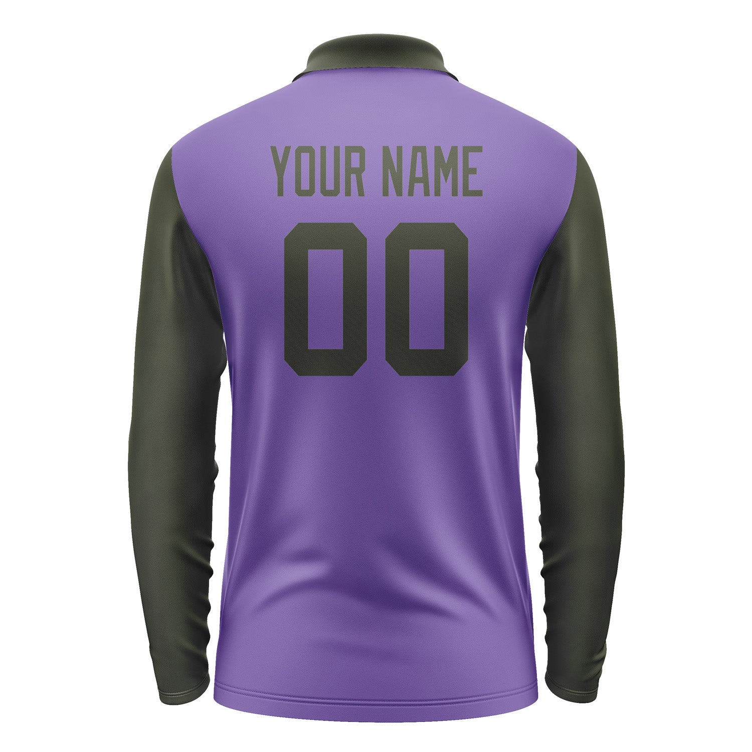 Custom Light Purple Olive Long Sleeve Polo Shirt Pl230202B102
