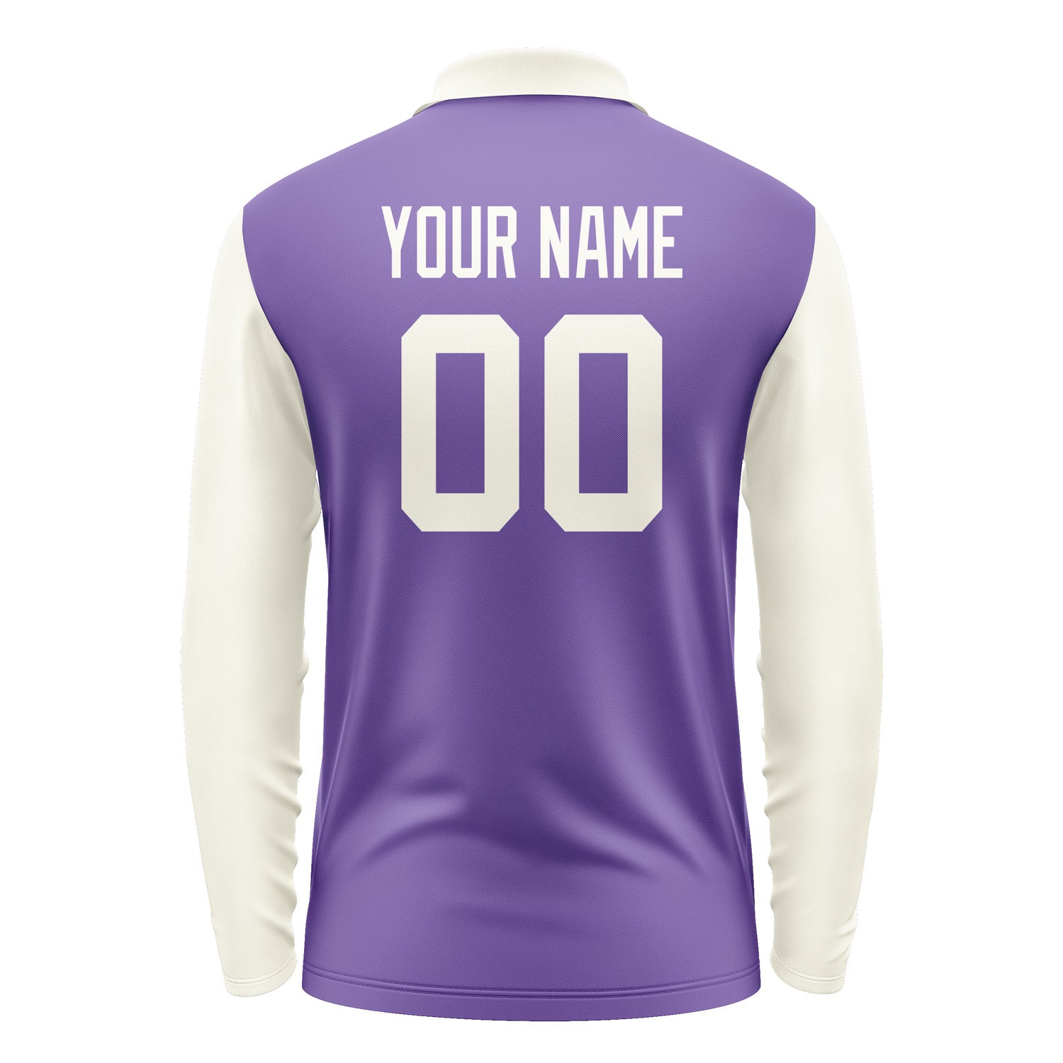 Custom Light Purple Cream Long Sleeve Polo Shirt Pl230303B103