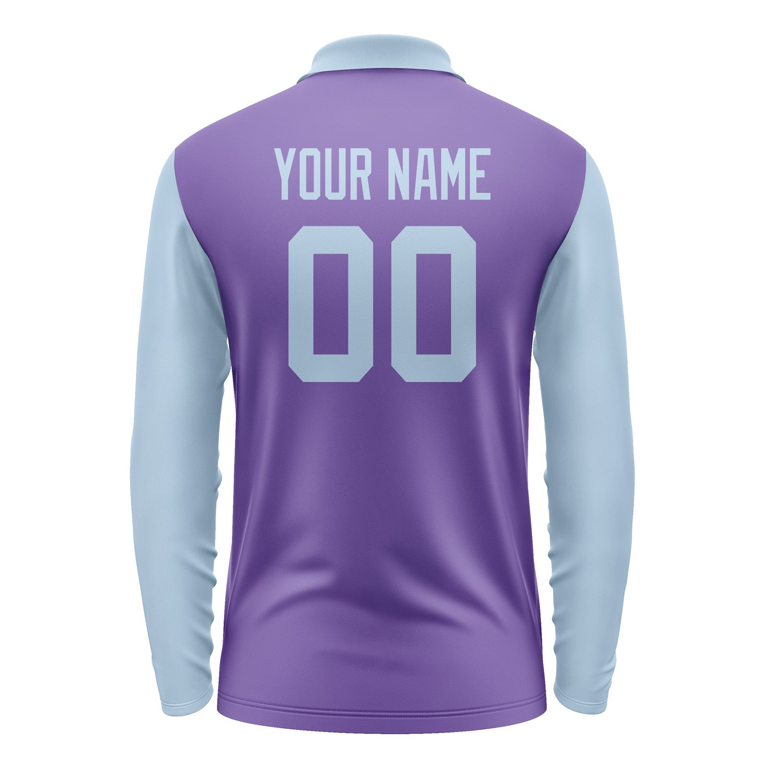 Custom Light Purple Light Blue Long Sleeve Polo Shirt Pl230808B108