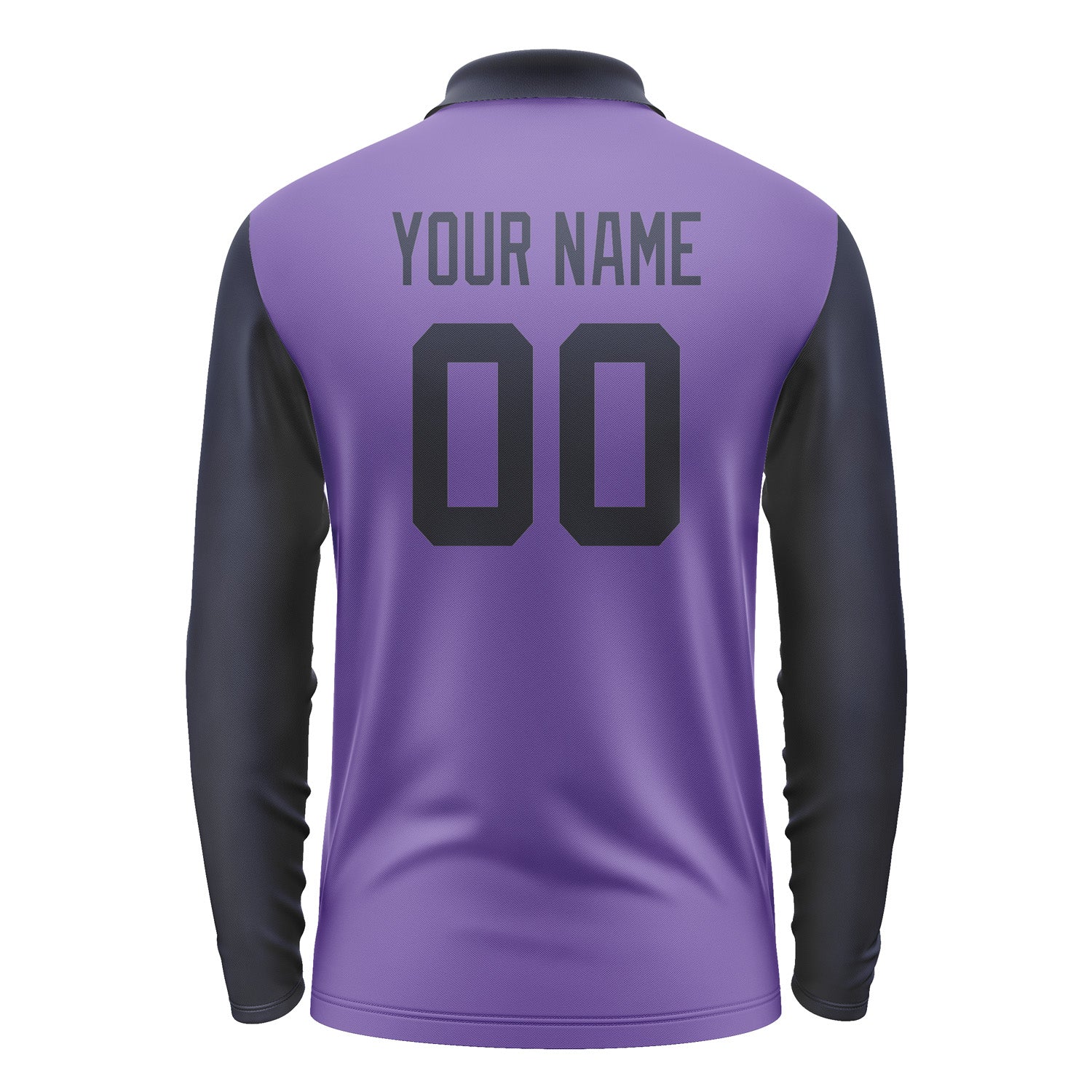 Custom Light Purple Navy Long Sleeve Polo Shirt Pl231111B111