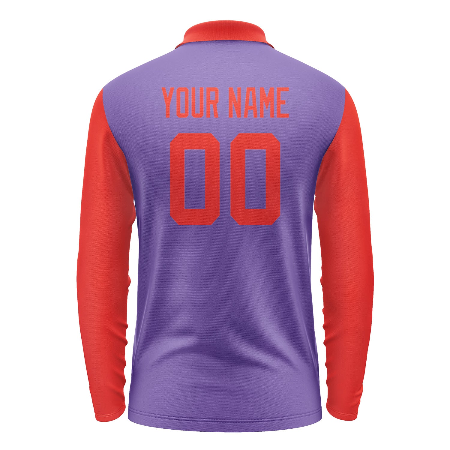 Custom Light Purple Orange Red Long Sleeve Polo Shirt Pl231212B112