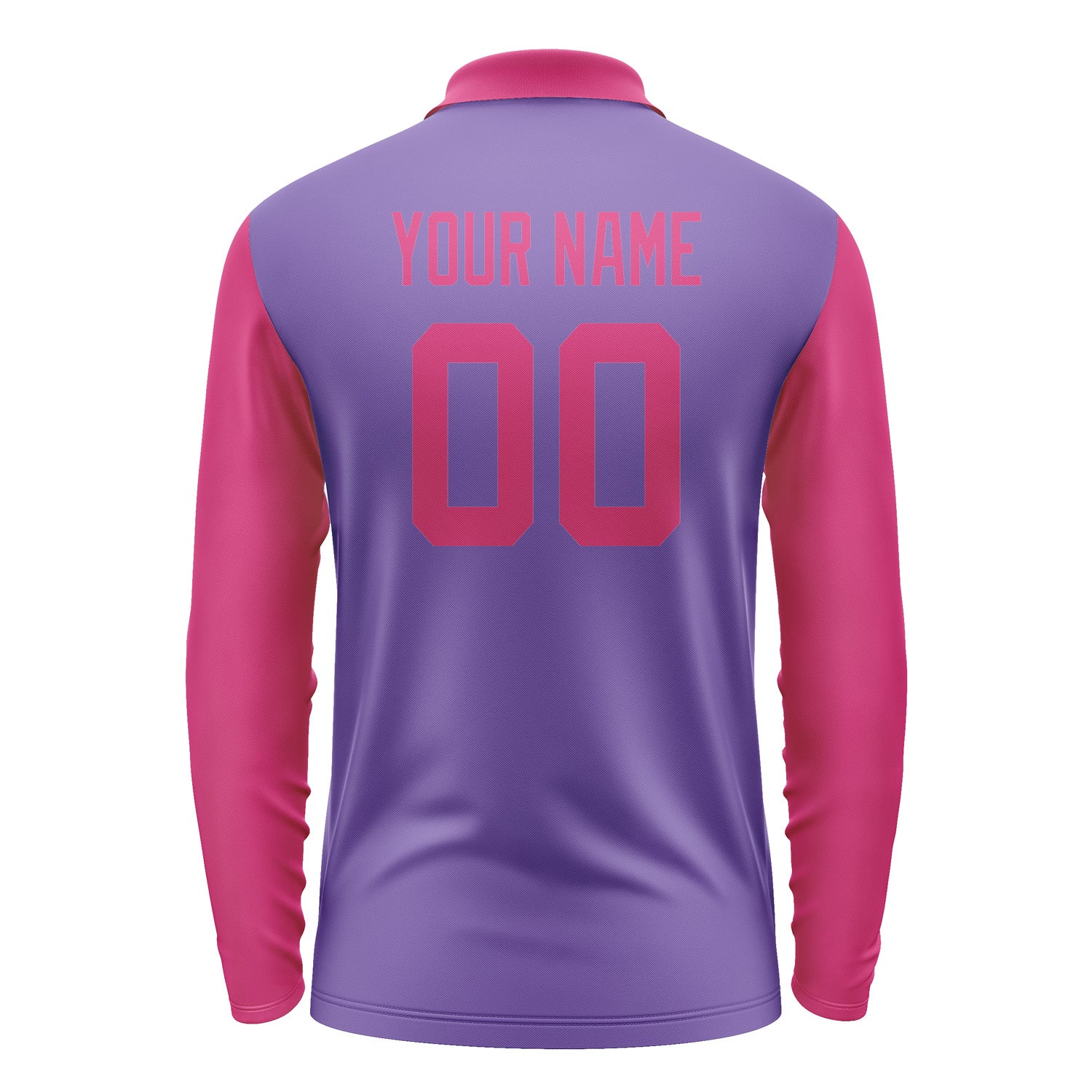 Custom Light Purple Pink Long Sleeve Polo Shirt Pl231313B113