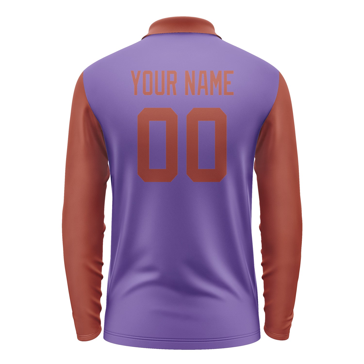 Custom Light Purple Coral Red Long Sleeve Polo Shirt Pl231616B116