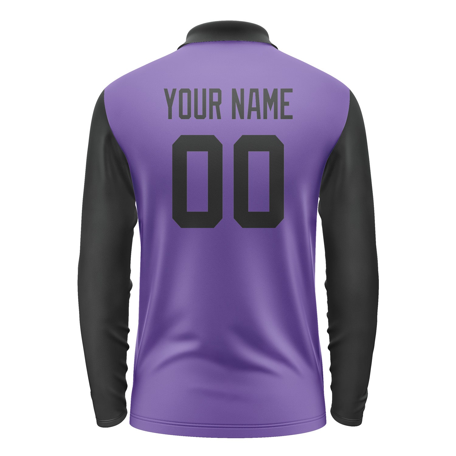 Custom Light Purple Black Long Sleeve Polo Shirt Pl231717B117