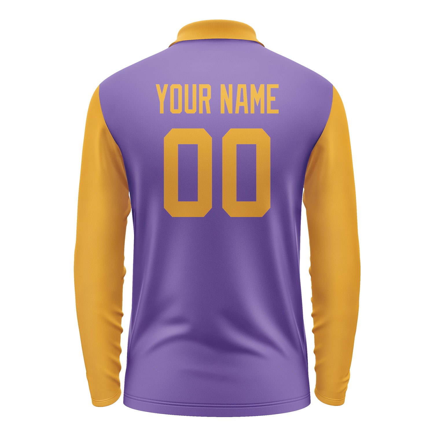 Custom Light Purple Yellow Long Sleeve Polo Shirt Pl231919B119
