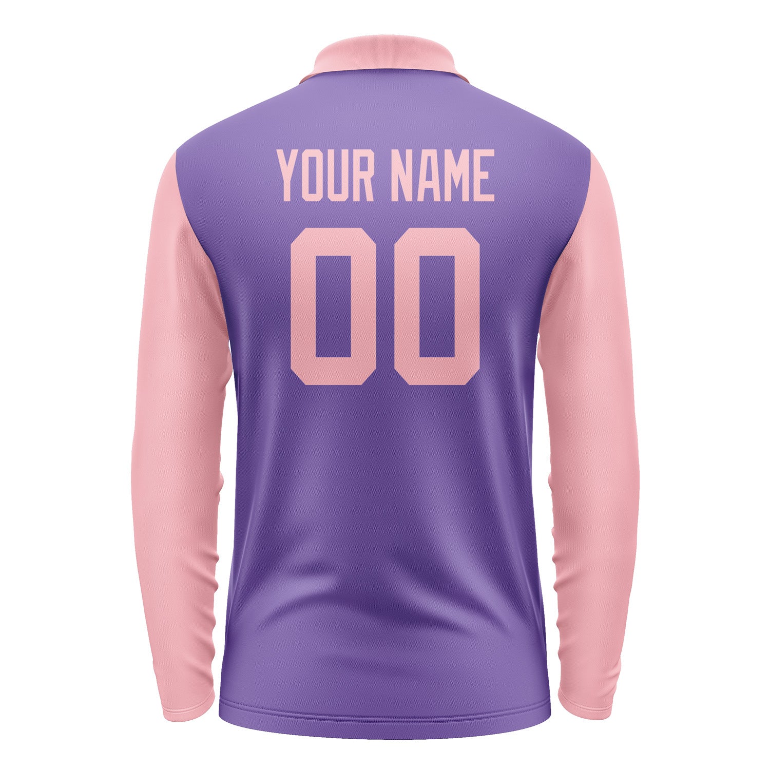 Custom Light Purple Light Pink Long Sleeve Polo Shirt Pl232121B121