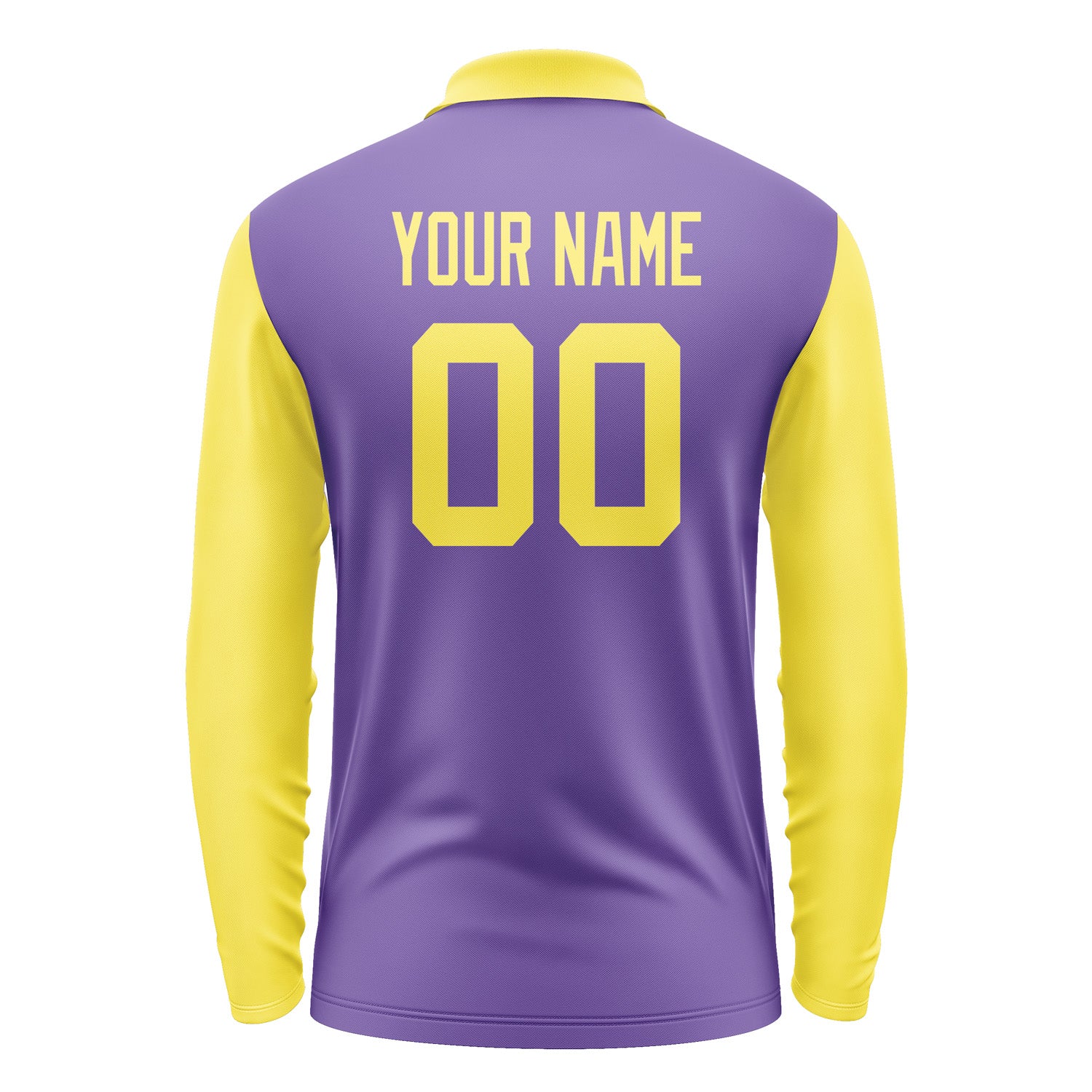 Custom Light Purple Light Yellow Long Sleeve Polo Shirt Pl232626B126