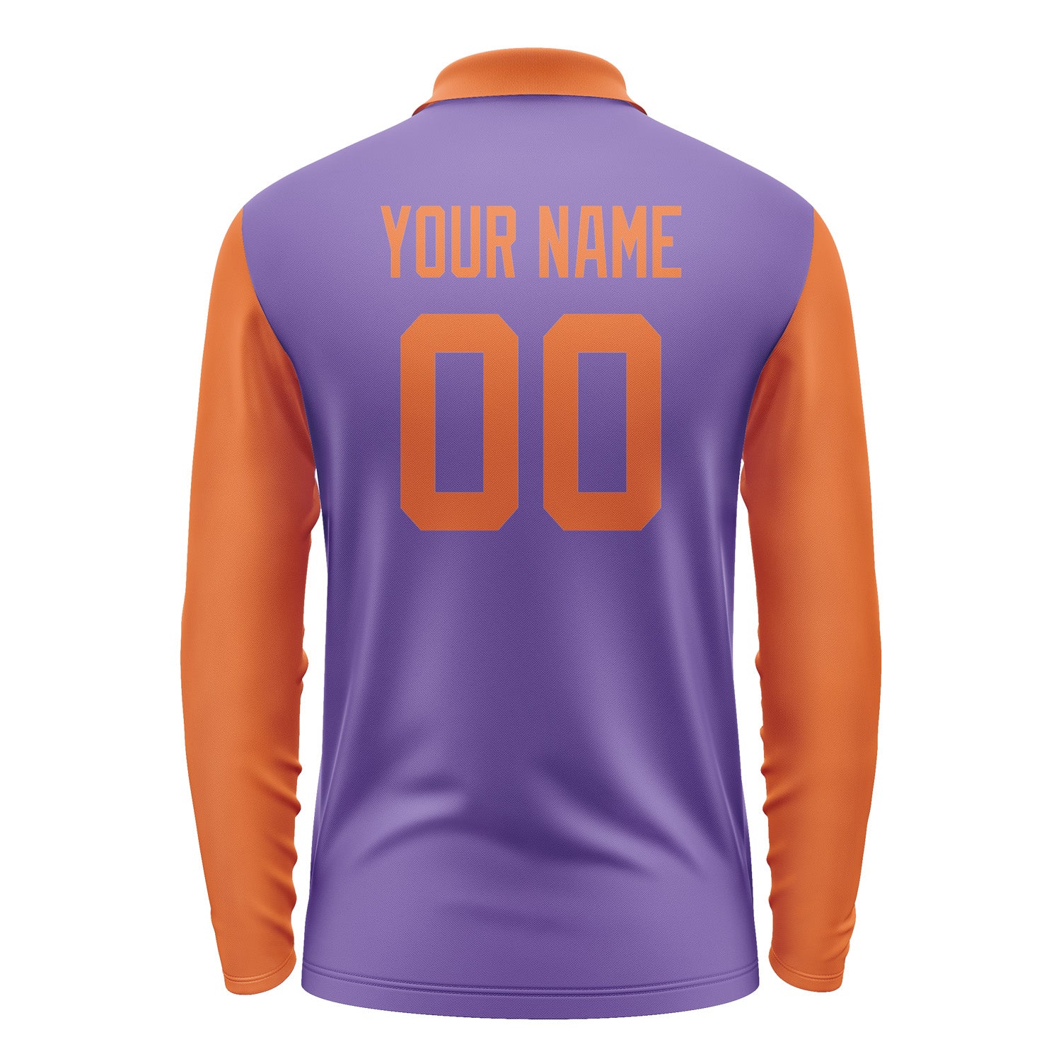 Custom Light Purple Orange Long Sleeve Polo Shirt Pl232828B128