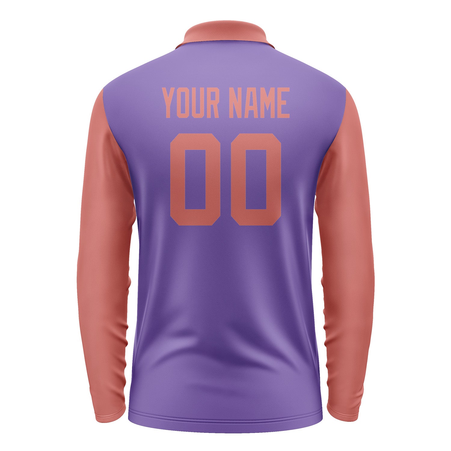 Custom Light Purple Copper Rose Long Sleeve Polo Shirt Pl232929B129